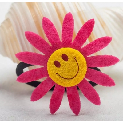 Elegant decorative sunflower rubber hair ties,fancy wholesale hair band